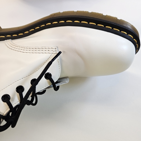 $170 Dr Martens 1460 Mens Size 13 Zavala Lace Up White Leather Combat Boots - Picture 4 of 11